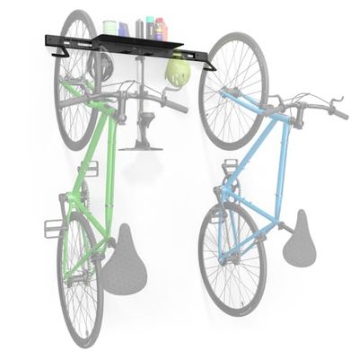 Koova Supporto da parete per 2 biciclette + caschi | Adatto a tutte le bici anche grandi Cruiser/Big Tire Mountain Bike | Resistente acciaio verniciato a polvere | Prodotto negli Stati Uniti (2