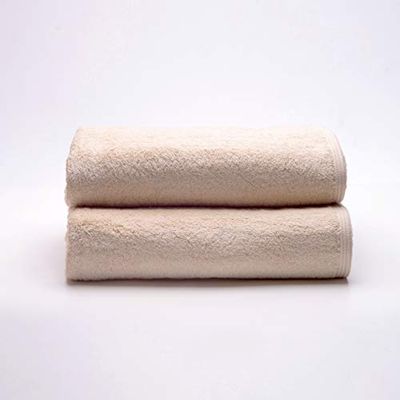 Sancarlos - Lot de 2 Serviettes Ocean Lavabo, Couleur Beige, 100% Coton, 550 g/m²