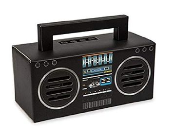 Kooltech SPRC 016624 Altavoz Bluetooth, Diseño Radio Casette, Negro
