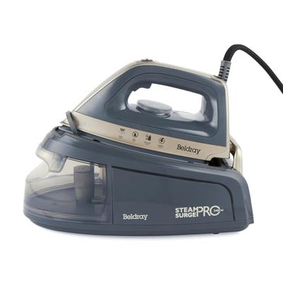 Beldray BEL01137TT Titanium Steam Surge Pro Iron – Steam Station with XL 1.2L Water Tank, Steam Iron with Ceramic Soleplate, Variable Temperature Control, Locking System, Anti-Calc Function, 2400 W