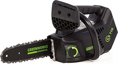 Greenworks GD40TCS Akumulatorowa pilarka łańcuchowa z górnym uchwytem silnik bezszczotkowy długość ostrza 25 cm szybkość 12 m na s 2,4 kg olejarka ochrona przed odrzutem bez baterii 40 V i ładowarki