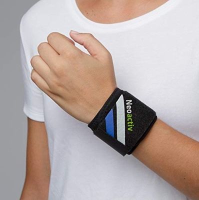 Emo Muñequera Ajustable, Negra, Esguince, Talla Única, MQ20A
