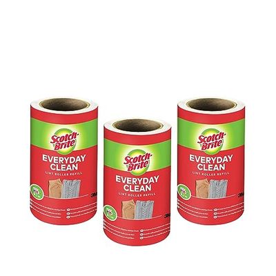 Scotch-Brite Fogli Adesivi di Ricambio per Spazzola Adesiva, 3 Ricariche (168 Fogli Totali) - Ottimo per peli di Animali, Abbigliamento, Mobili