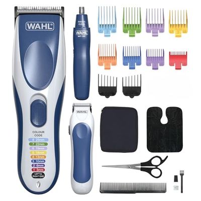 Wahl Color Pro Combo 3in1, tondeuses voor mannen, familie knipset, scheerapparaat, tondeuses voor mannen met baardtrimmer, neustrimmer, persoonlijke trimmers, verzorgingsset, tondeuse cadeauset