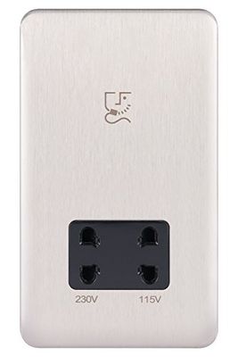 Schneider Electric Lisse skruvlös deco rakapparat uttag 115/230 V BSS, Stainless Steel/Black