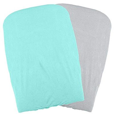 Domiva Set met 2 hoezen voor wikkelonderlegger, aqua/parels, groen, 2 stuks