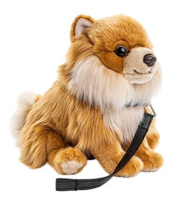 Uni-Toys - szpic karłowaty z lnu, siedzący - 23 cm (wysokość) - pies - pluszowe zwierzątko pluszowe, maskotka