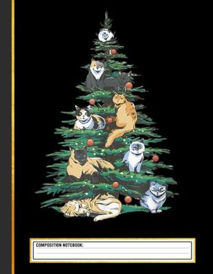Meowy Catmas Christmas Tree Cat Composition Notebook