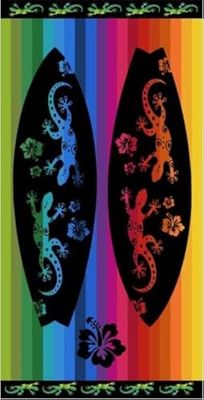 Miracle Home. Microfiber Beach Towel Surf, 100% Polyester, 75 X 145 Cm. 15076
