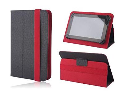 GreenGo Orbi Universal Case for 9-10 Inch Tablets, Black and Red