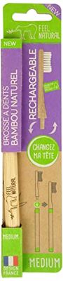 Brosse à dents tête rechargeable en bambou Feel Natural - Medium