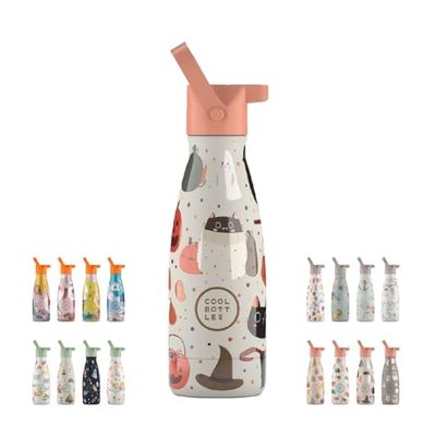 Cool Bottles - Thermische Kinderfles - Roestvrijstalen Waterfles - 260 ml - Trick or Treat - Koude dranken 36 uur en warme dranken 18 uur - Afwerking met reliëflak - BPA vrij