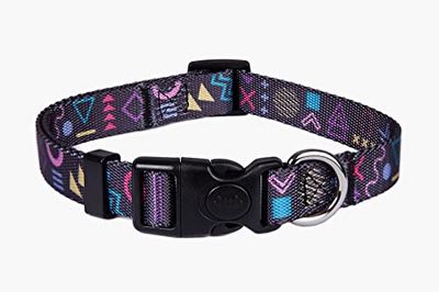 ASTORPET | Collar Perro. Ajustable, Suave y Duradero. Collar para Perros Pequeños, Medianos, Grandes. Hebilla con Cierre de Seguridad. Modelo Noventa's - Talla S.