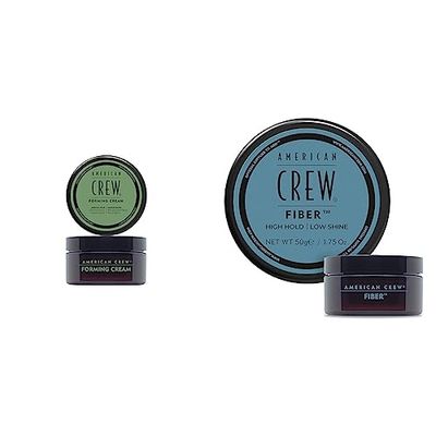 American Crew Forming Cream with Medium Hold & Shine, Gifts For Men, For Shape & Thickening (85g) Cream Texture for All Hair Types, Hair Styling for Men & Fiber 50g / 1.75oz