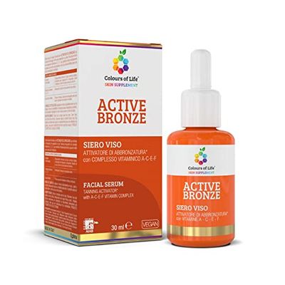 Siero viso ATTIVATORE DI ABBRONZATURA con Complesso vitaminico A-C-E-F - 30 ml dona all'incarnato un colore naturalmente più pronunciato senza esporsi al sole.