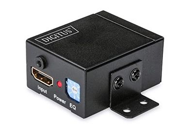 DIGITUS DS-55901 Repetidor HDMI, Full HD (HDTV: 1920 x 1080p) máximo 35 m, extensor, amplificador de sinal, HDCP, LPcm, DTS digital, Dolby Digital, DTS-HD, Dolby True HD, Alimentação: 55901: 5 V CC
