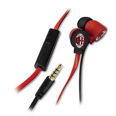 AC Milan Écouteurs Intra-Auriculaires Edition 1899, Fonction Microphone et Bouton, Blanc