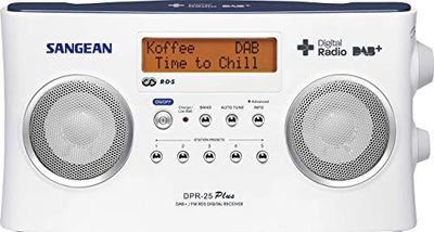 Sangean DPR25 bärbar digital radio (LCD-skärm, DAB+, FM-RDS, LED) svart