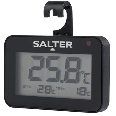 Salter Thermomètre numérique pour réfrigérateur - Suspendre, tenir debout ou coller magnétiquement, indicateur LED de zone de sécurité, -10~50 ° C, graduations de 0,1 ° C, SA00574BFEU12