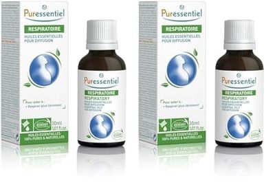 Puressentiel RESP OK Miscela Oli Essenziali per Diffusione, Aiuta a Respirare Meglio, con 18 Oli Essenziali OEBBD, 100% Puri e Naturali, Vegan e Cruelty Free, 30 ml (Confezione da 2)