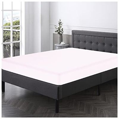 GC GAVENO CAVAILIA Luxury Deluxe Fitted & Flat, Easy Care Soft & Cosy Polycotton Bed Pillowcase, White, Fiited Sheet-Super King