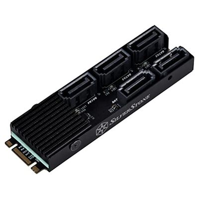 SilverStone Technology Scheda di espansione dello storage PCIe SST-ECS07-5 porte SATA Gen3-6Gb/s-Non-RAID-M.2