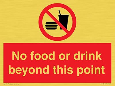Panneau « No food or drink beyond this point » - 200 x 150 mm - A5L