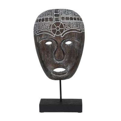 BigBuy Home Brun dekorativ figur mask 24 x 12 x 46 cm
