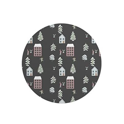 Questo Casa, Ronde digitaal bedrukte muismat, antislip onderkant, voor kantoor en thuis, diameter: 22 cm