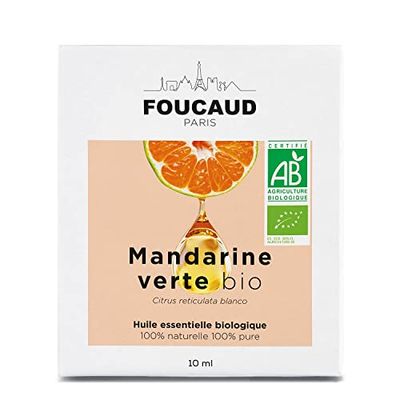 FOUCAUD | Olio essenziale di mandarino verde | Citrus Reticulata Blanco | BIOLOGICO | 100% Naturale 100% Puro - Roll on Incluso | CALMANTE | TONICO | DIGESTIVO | 10 ml | Marca Francese Nata nel 1946