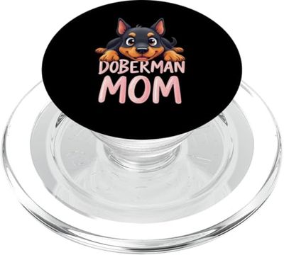 Doberman, mamá, perro, doberman, pinscher, mamá, lindo cachorro PopSockets PopGrip para MagSafe