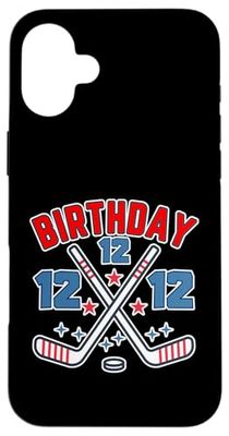 Hockey su ghiaccio per dodici compleanni ragazzo 12° festa ragazzi età 12 Custodia per iPhone 16 Plus