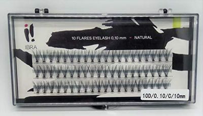 Ciglia per ciglia "naturals" senza nodi, 0,10-C-10 mm, IBRA Makeup ciglia finte naturali lunghe con profilo C