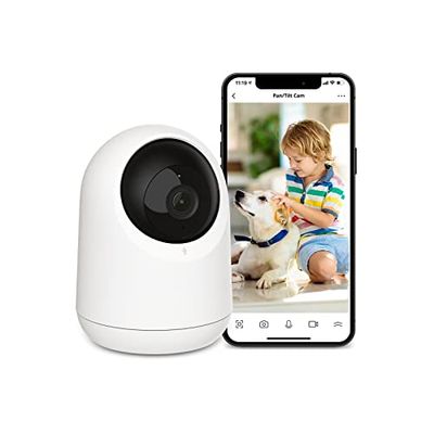 SwitchBot Kamera do monitoringu wewnątrz, kamera WLAN z osłoną pola widzenia 360°/115°, wykrywanie osób, śledzenie ruchu, 2-drożne audio, widoczność w nocy na podczerwień, kompatybilna z Alexa, tylko