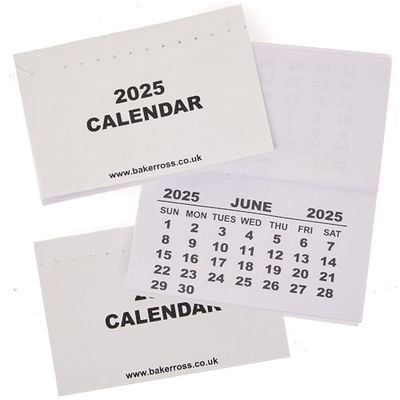 Baker Ross FN312 Kalenderonderleggers 2025 - Pak van 20, Kinderen maken hun eigen kalender knutsel accessoires