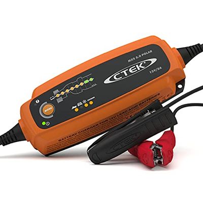 CTEK MXS 5,0 Polar carregador bateria 12 V 5 A, para frio extremo, carregador inteligente de baterias, carregador de bateria de carro e motor: mantenedor e dessulfatador de bateria com opção AGM