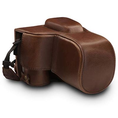 MegaGear Ever Ready - Capa para Nikon D3500 (de couro, com correia) cor castanho-escuro