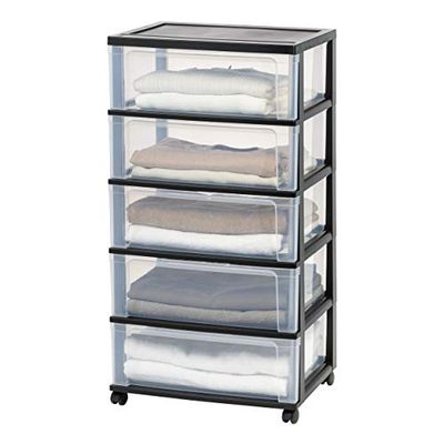 Iris 110306 110306 5-Drawer Wide Chest, Black