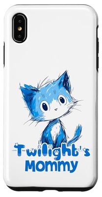 Divertido diseño de gato azul para mamá crepúsculo Carcasa para iPhone XS Max