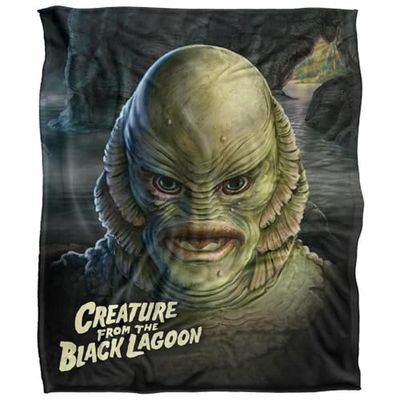 UNIVERSAL MONSTERS Black Lagoon Head Silky Touch Super Soft Throw Blanket 152 x 127 cm