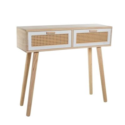 MESA ENTRADA C/2 CAJONES MADERA_90X28X80CM DM+PAULOWNIA+MIMBR