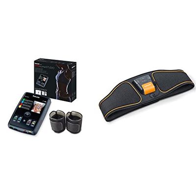 Beurer EM 95 EMS Home Studio Dispositivo EMS per Allenamento e Stimolazione Muscolare a Casa, con Connessione Bluetooth per Gestione tramite App & EM 37 - Cintura per Addominali EMS