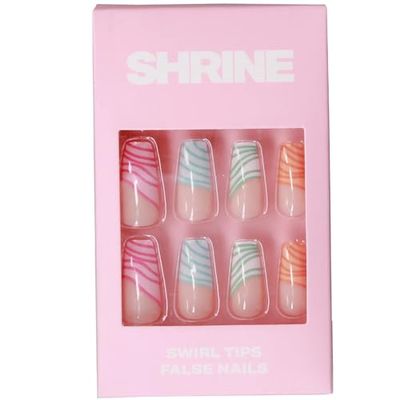 SHRINE FALSE NAILS SWIRL TIPS 20 PACK