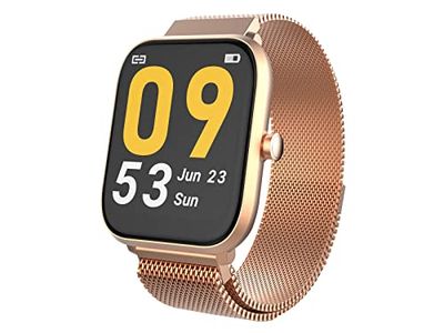 Trevi T-FIT 260 Plus Smartwatch Smart Fitness Band met detectie van lichaamstemperatuur en bloeddruk, bluetooth, gezondheids- en wellnessbewaking, waterdicht IP68, goud