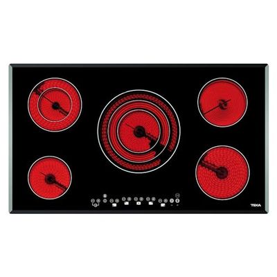 Teka TR 951 Vitrocerâmica 5 fogos 90 cm, tecnologia Touch Control, com cronómetro, cerâmica Teka cor preta