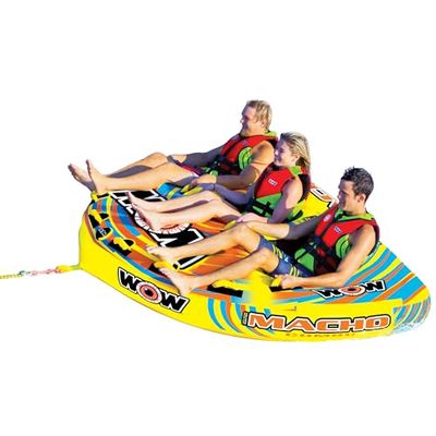 WOW World of Watersports Macho Meerdere Rijposities Buis 1 2 of 3 Personen Opblaasbaar Dek en Cockpit Towable Tube voor Varen, 16-1030