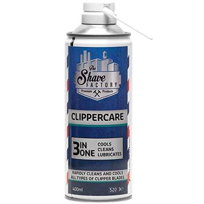 The Shave Factory Clipper Spray 3in1 Clippercare for Barbers - Professional-Grade Lubrication, Cooling, and Cleaning Solution for Optimal Clipper Performance