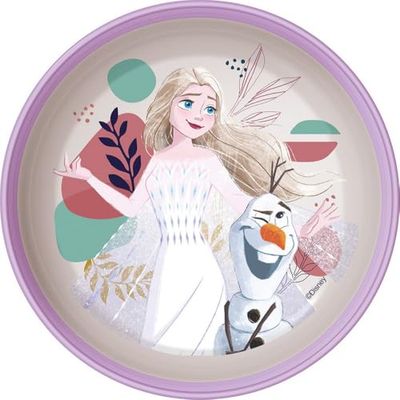 STOR Bol Disney en plastique lilas et blanc pour fille Frozen Elsa et Olaf avec base antidérapante