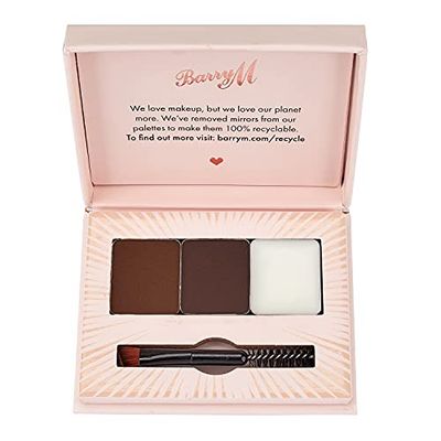 Barry M Cosmetics Fill And Shape Brow Kit Palette, With Styling Soap, Shade Medium