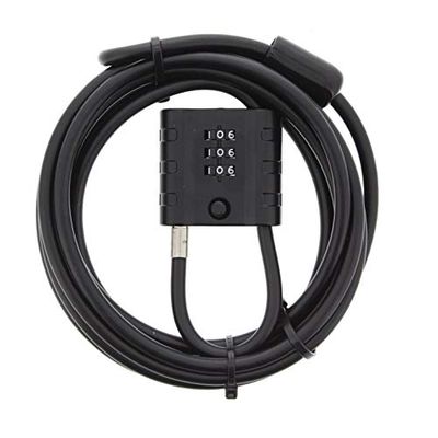 BURG-WÄCHTER Cadeado de cabo com fechadura de combinação, cadeado corda para bicicleta, motocicleta, skate elétrico, móveis de jardim, 725 300 Snap+Lock, preto, 3 m